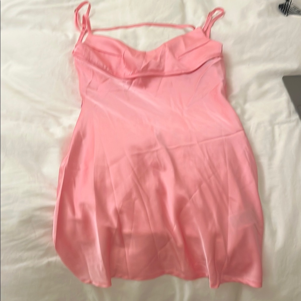 Pink Satin Slip Dress